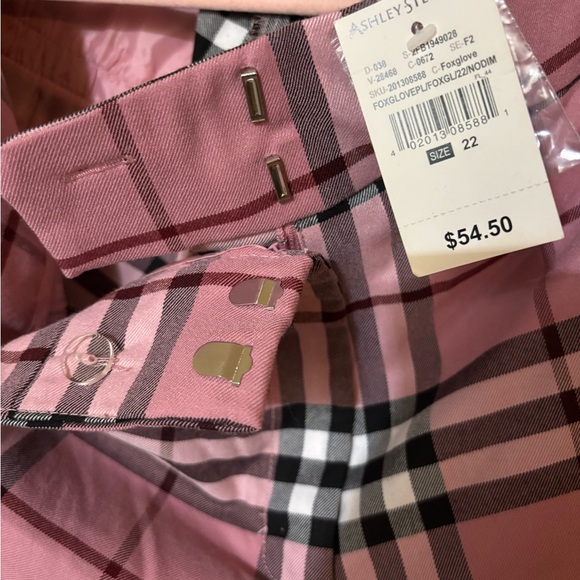 Ashley Stewart Pink and Black Plaid Pants - Picture 4 of 10